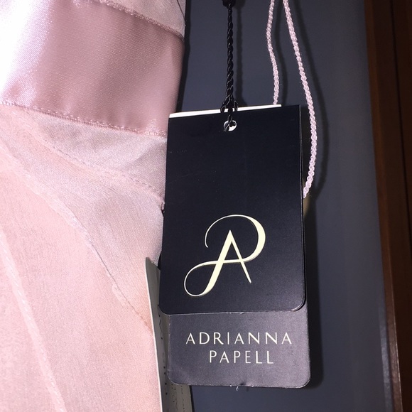 One shoulder Adrianna Papell gown in blush - Picture 4 of 7